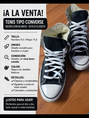 Converse High-Top Sneakers Black with White